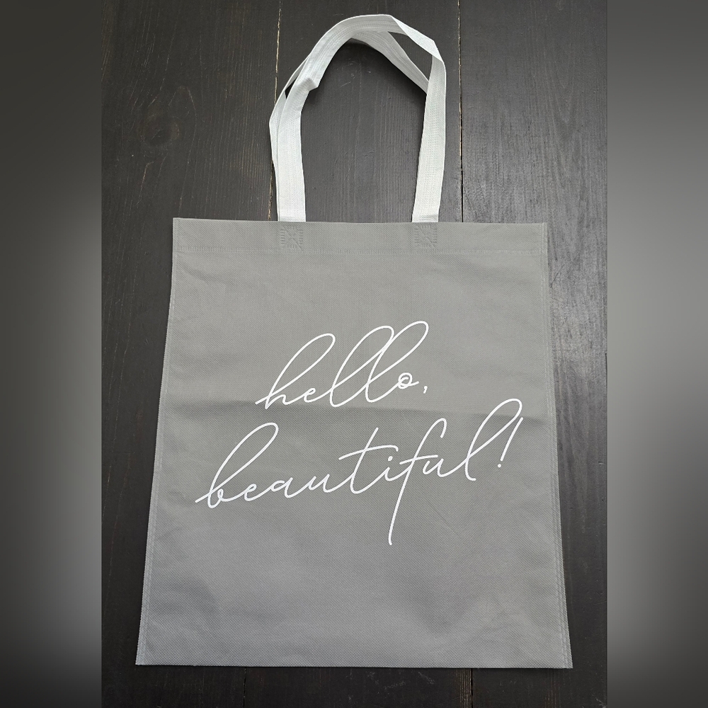 DAVID’s BRIDAL Gray Tote Bag Hello Beautiful 15 x 14 NEW